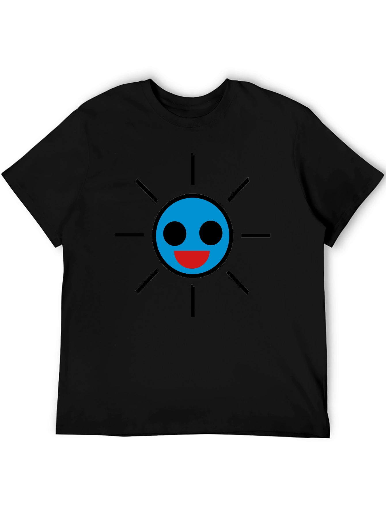 Smiley Sun Graphic Tee - Black