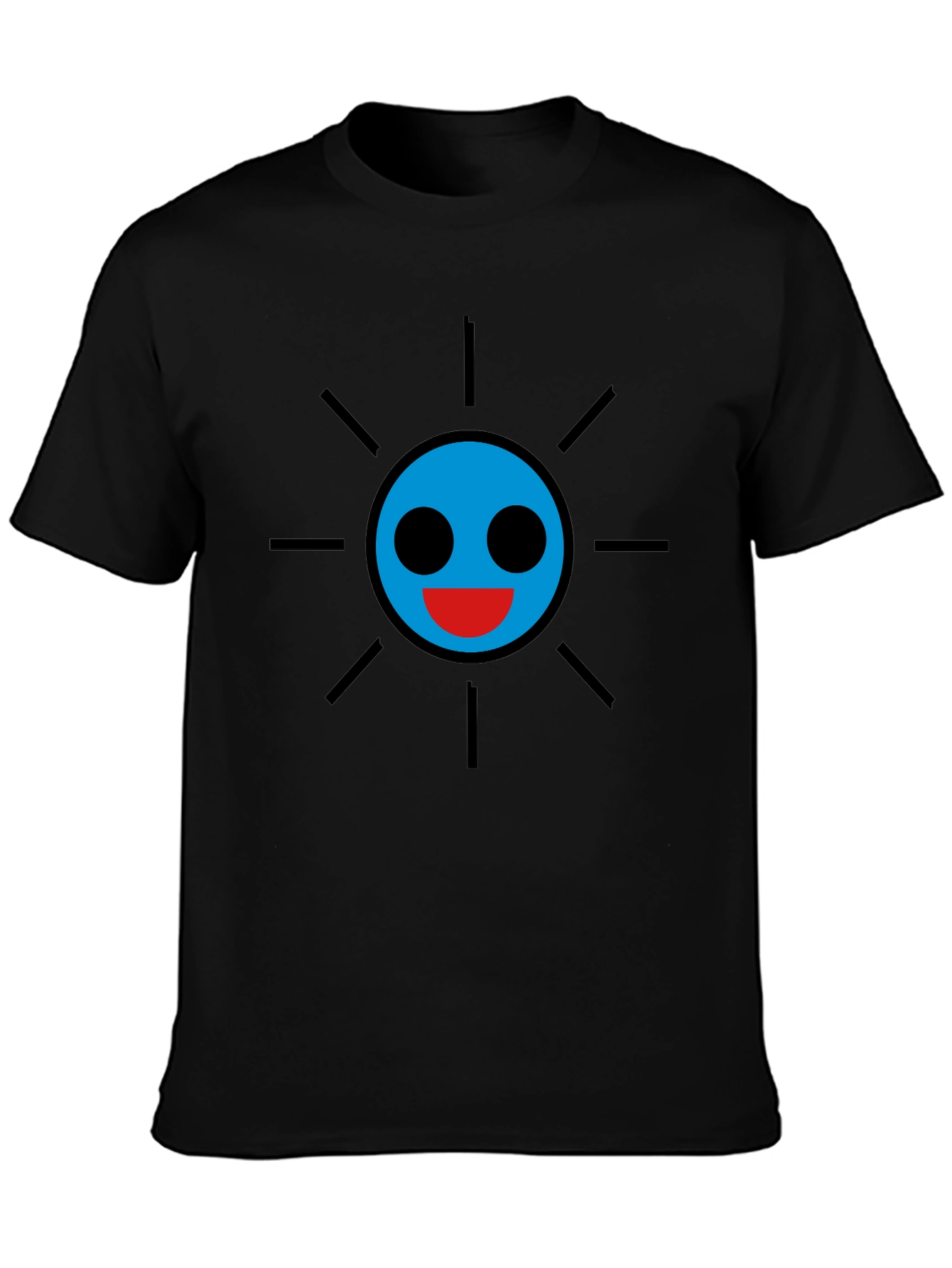 Smiley Sun Graphic Tee - Black
