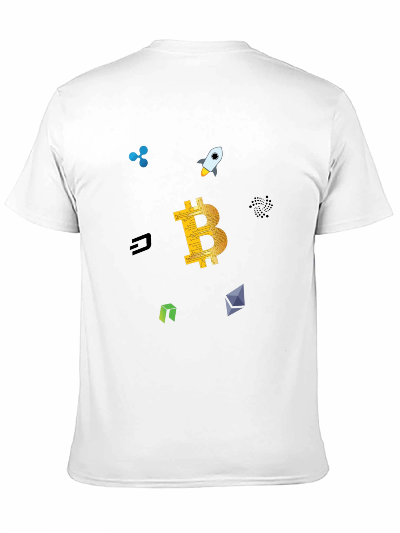 Crypto Currency T-Shirt Bitcoin Rocket