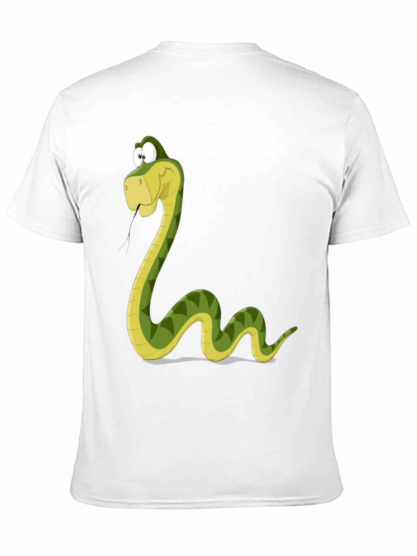 Cartoon Snake Graphic Tee - Black Cotton T-Shirt
