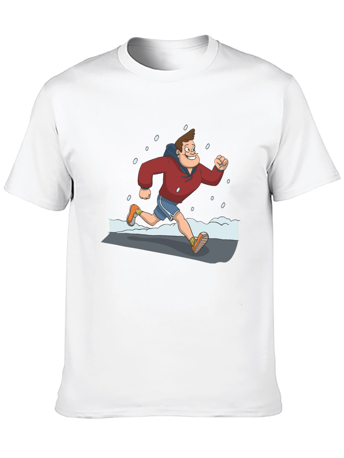 Cartoon Runner Graphic Black T-Shirt