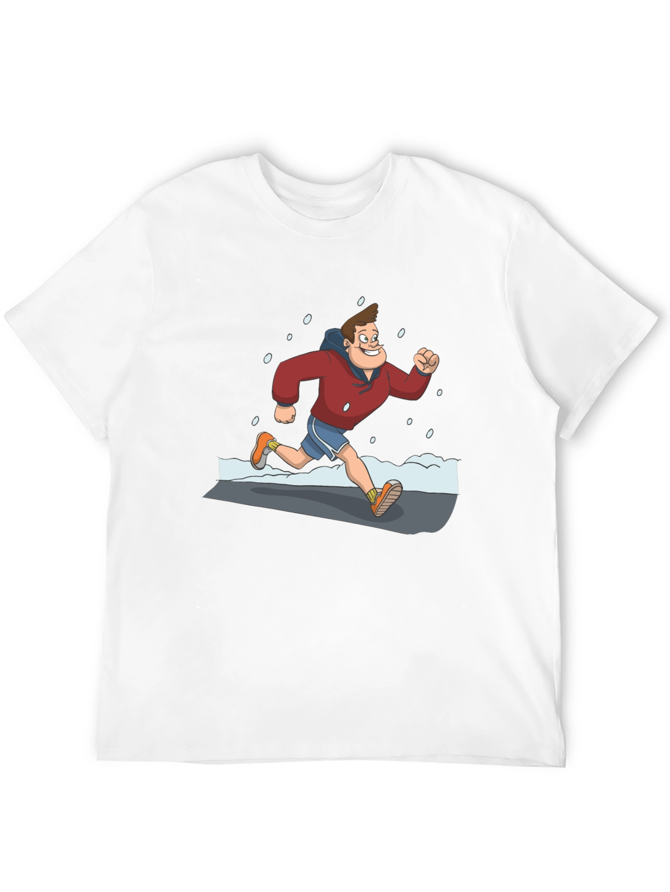 Cartoon Runner Graphic Black T-Shirt