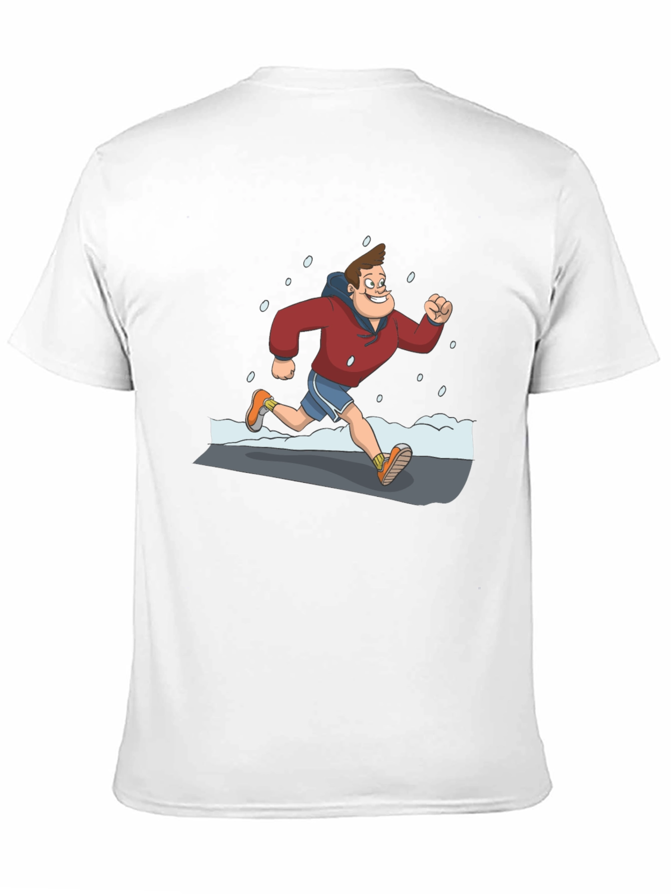 Cartoon Runner Graphic Black T-Shirt