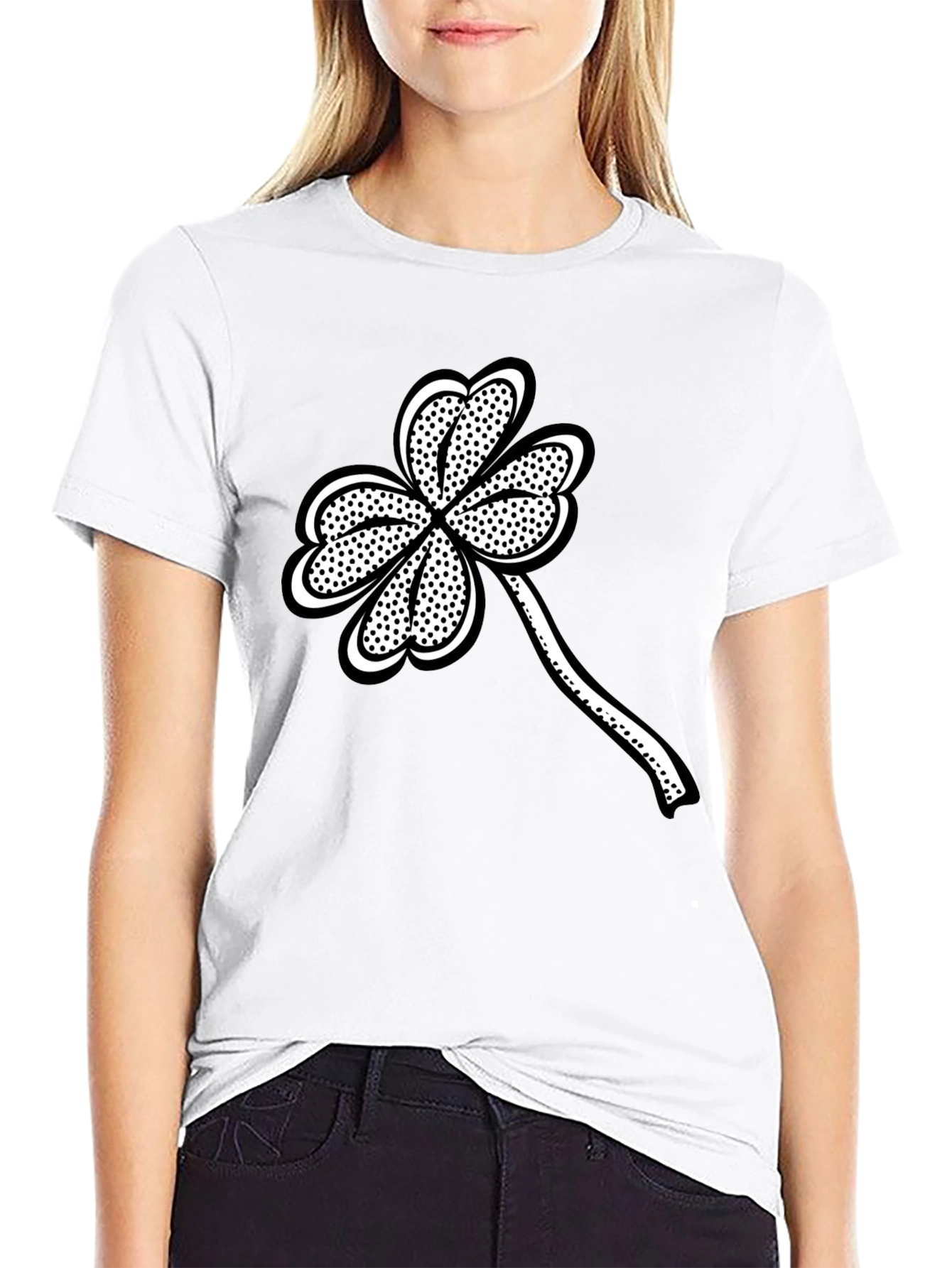 St. Patricks Day Black Clover Graphic Tee