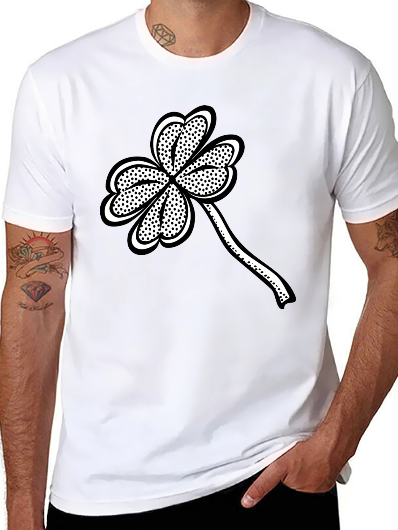 St. Patricks Day Black Clover Graphic Tee