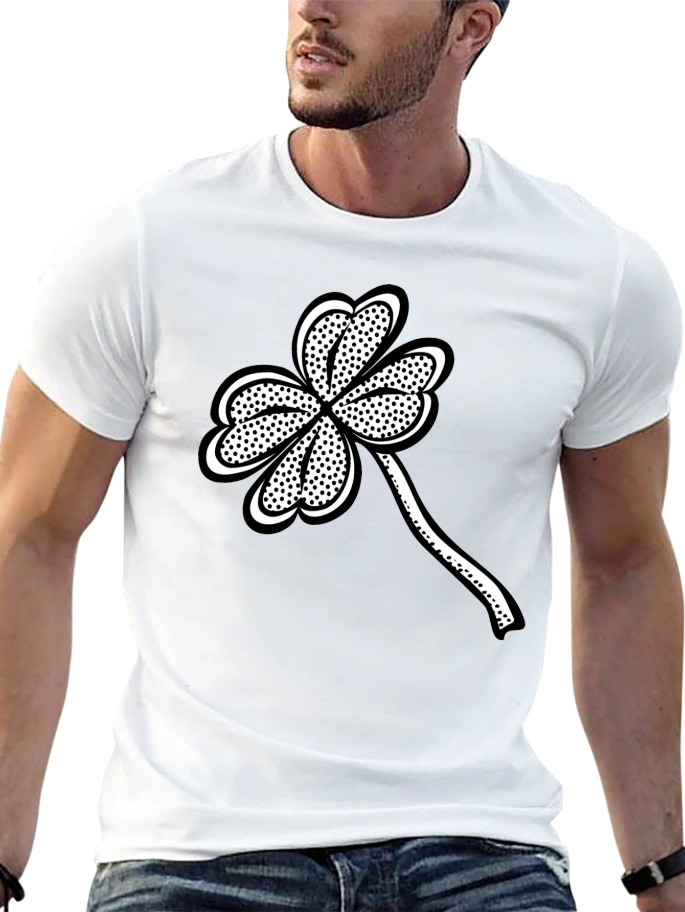 St. Patricks Day Black Clover Graphic Tee