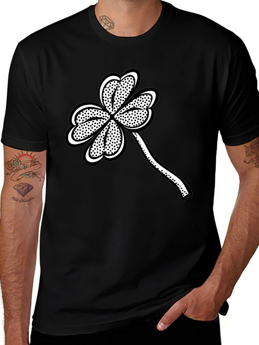 St. Patricks Day Black Clover Graphic Tee