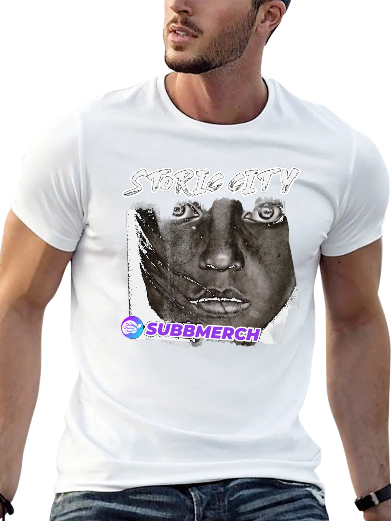 Black Graphic Tee - Historic City Portrait