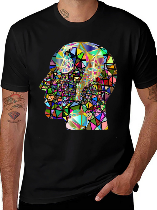 Abstract Mind T-Shirt - Geometric Question Mark Design