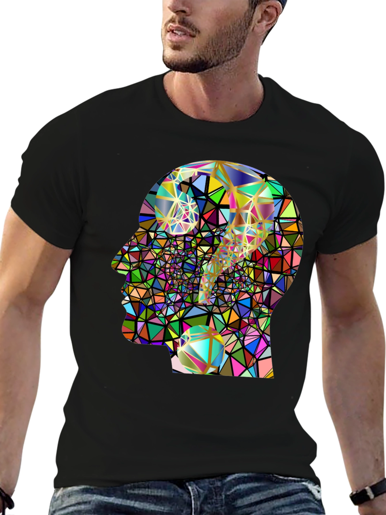 Abstract Mind T-Shirt - Geometric Question Mark Design