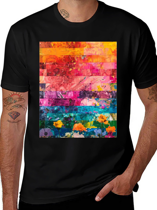 Abstract Art Graphic Tee - Vibrant Painterly Design