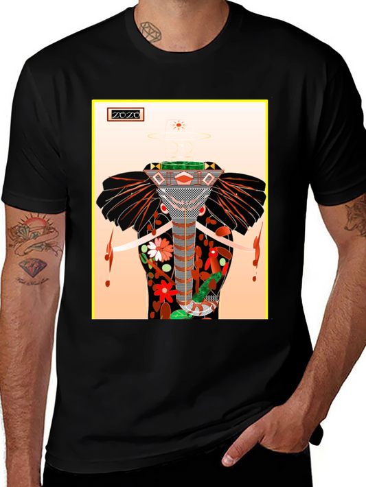 Abstract Elephant Graphic Tee - Unique Artistic Design