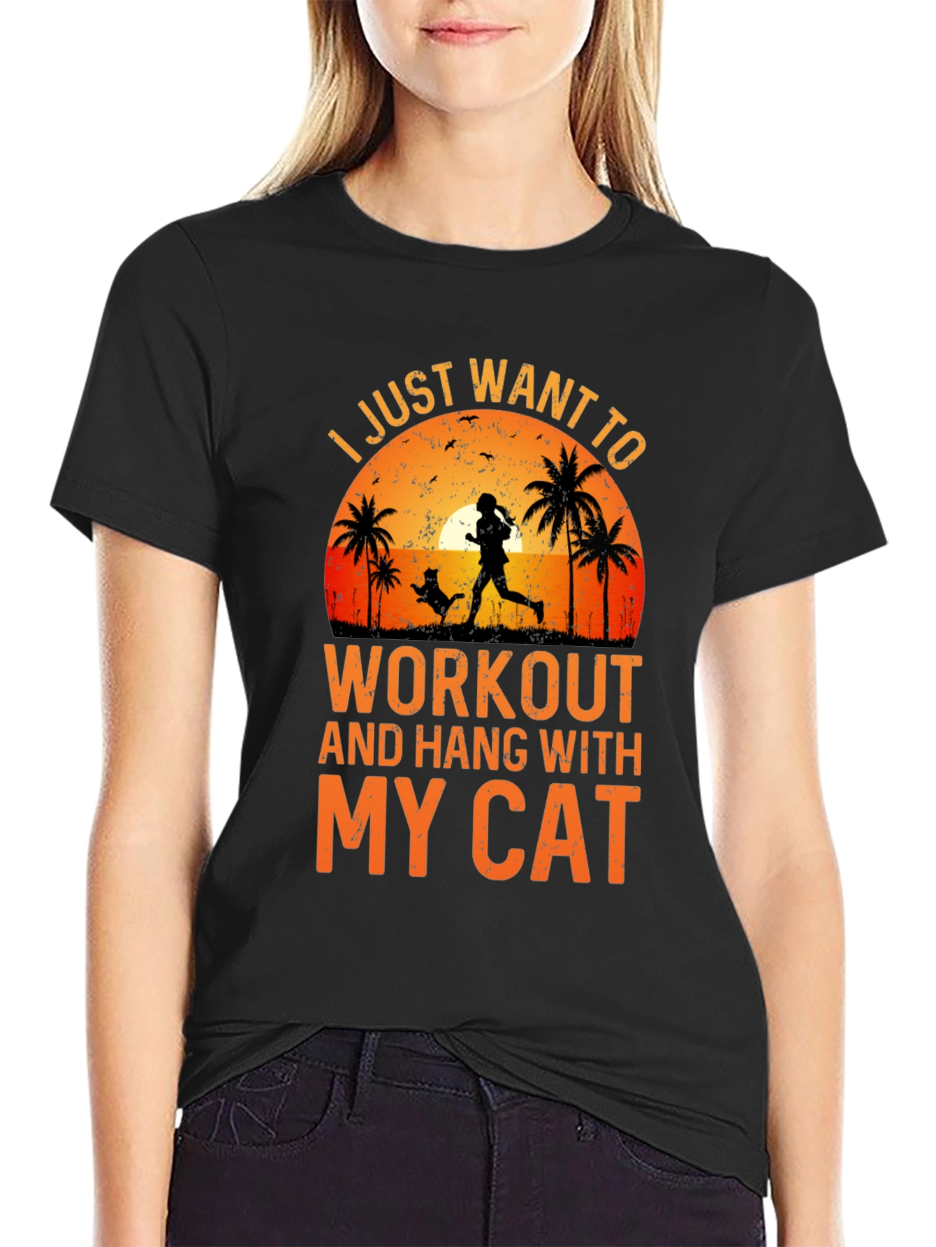 Workout and Hang With My Cat T-Shirt