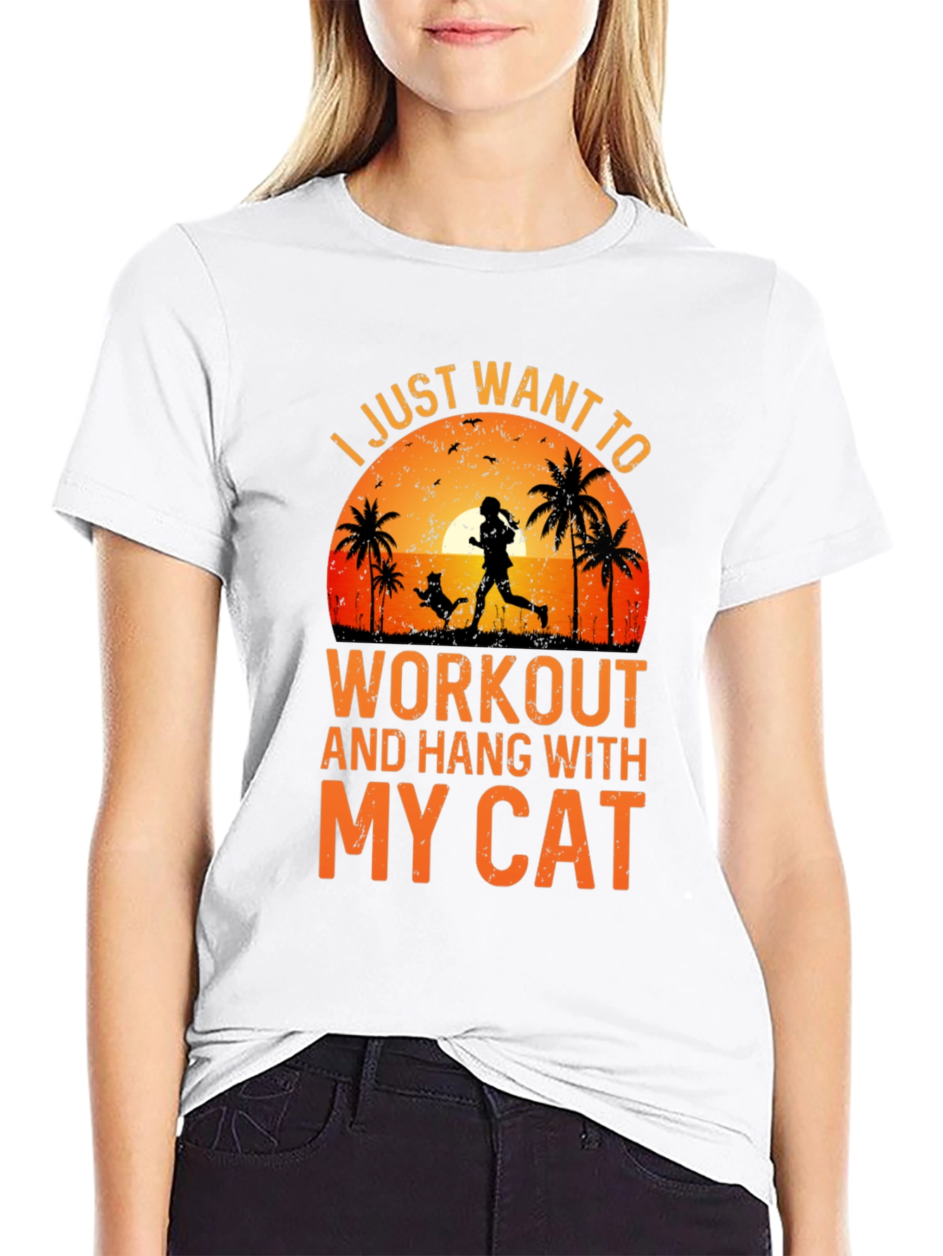 Workout and Hang With My Cat T-Shirt