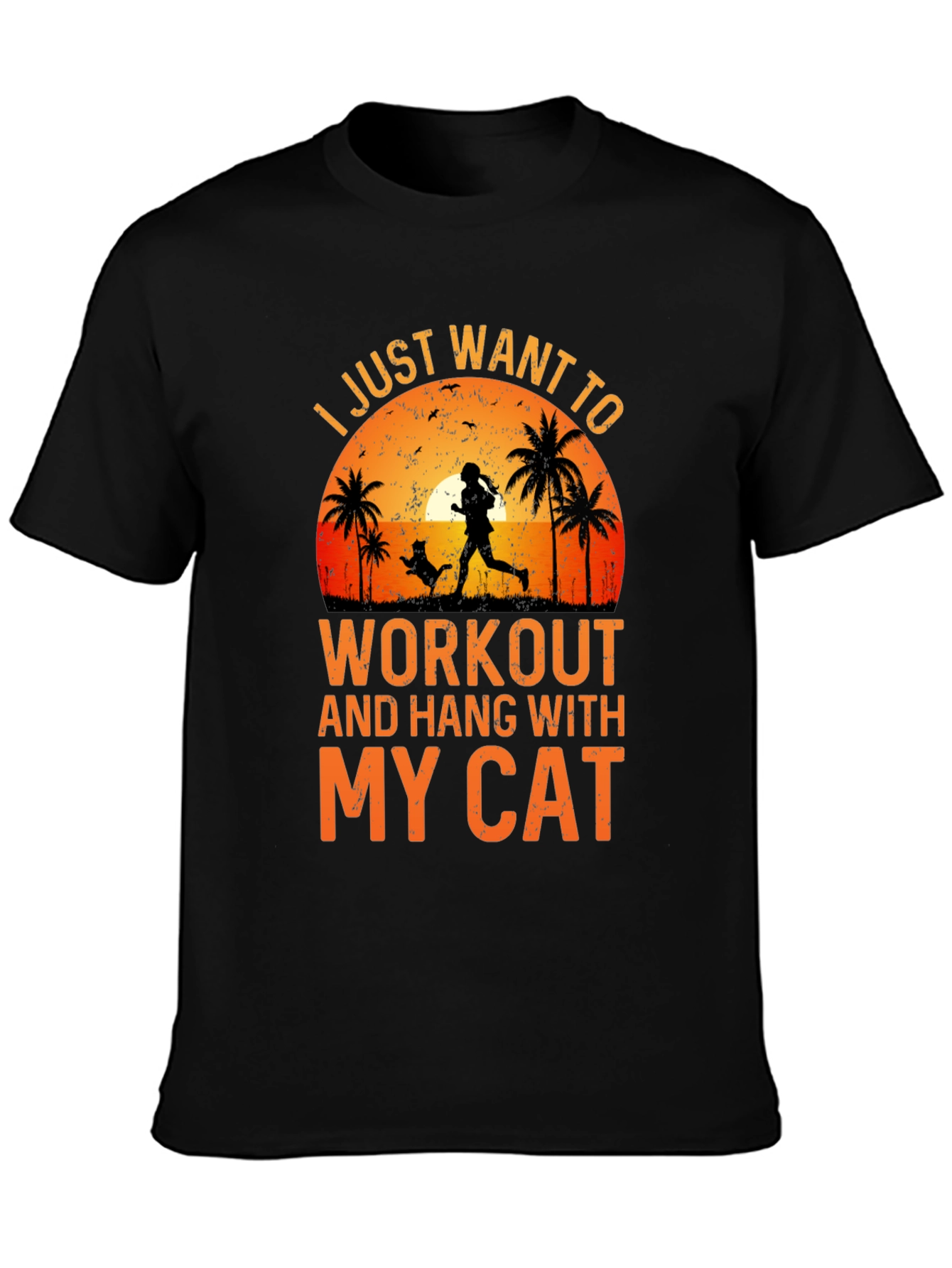 Workout and Hang With My Cat T-Shirt