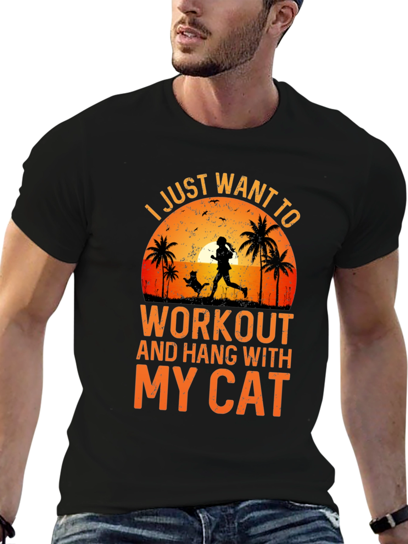 Workout and Hang With My Cat T-Shirt
