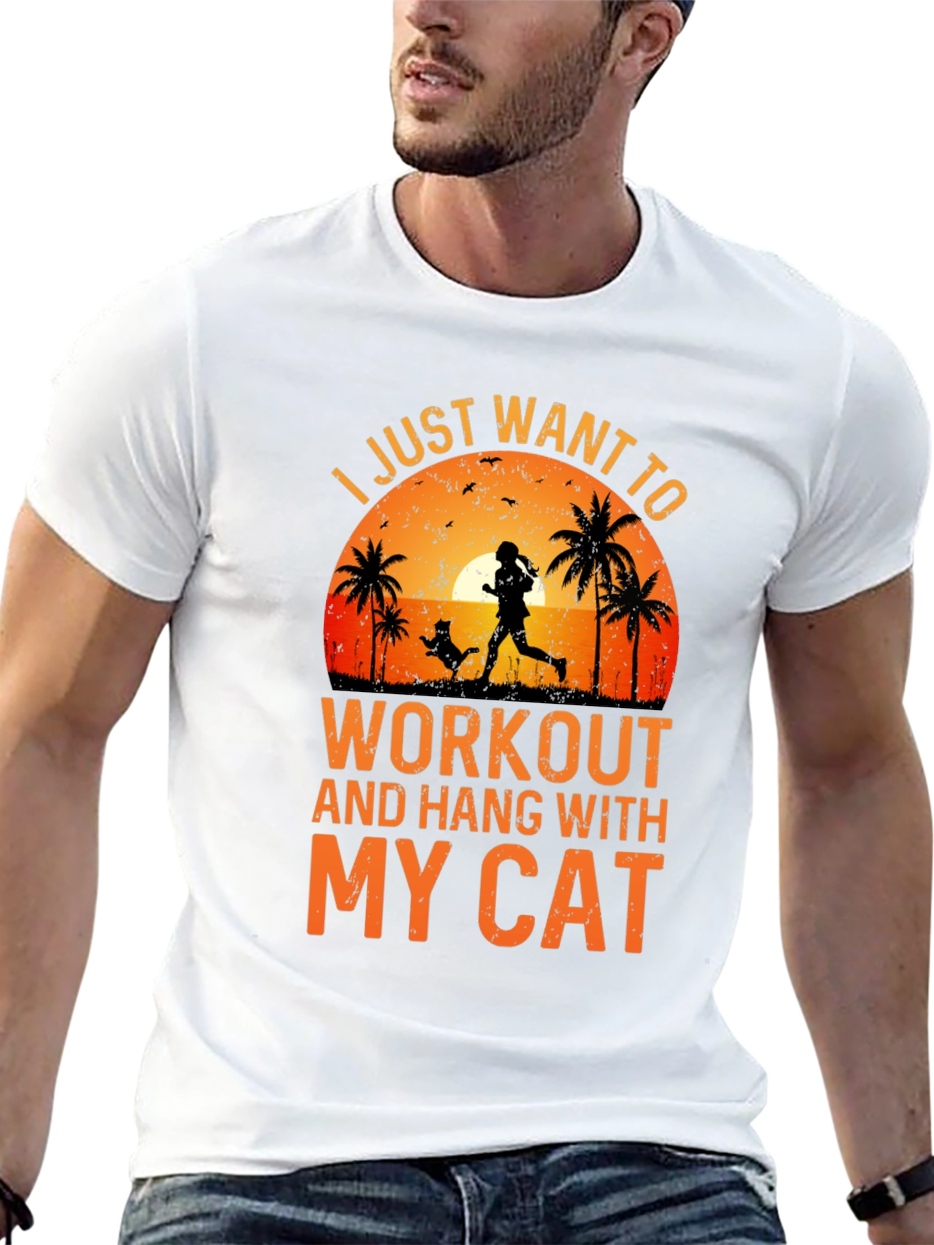 Workout and Hang With My Cat T-Shirt