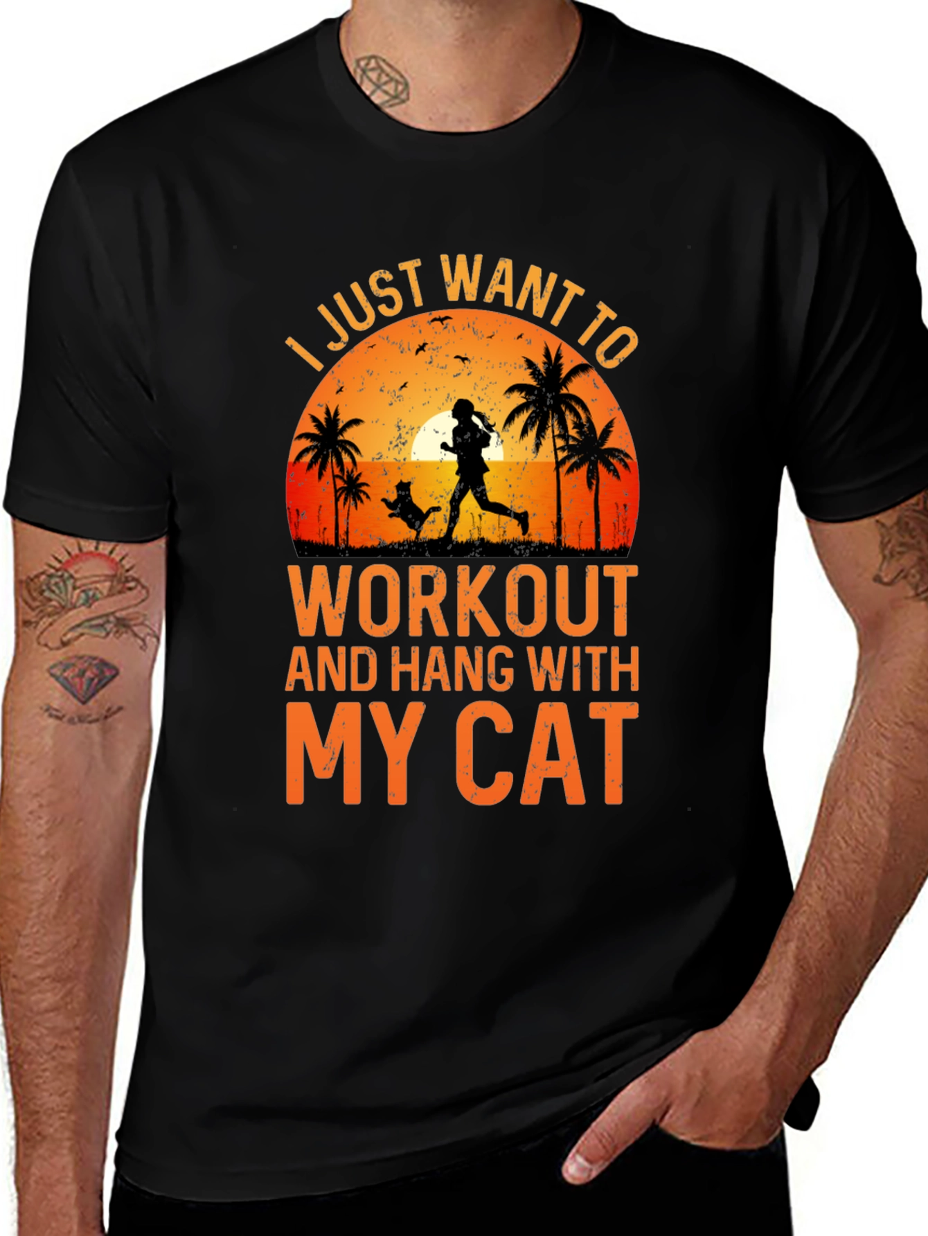 Workout and Hang With My Cat T-Shirt