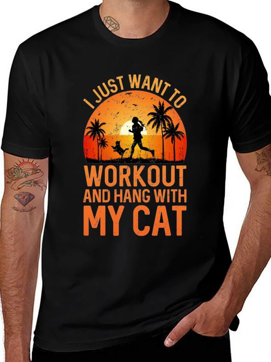 Workout and Hang With My Cat T-Shirt