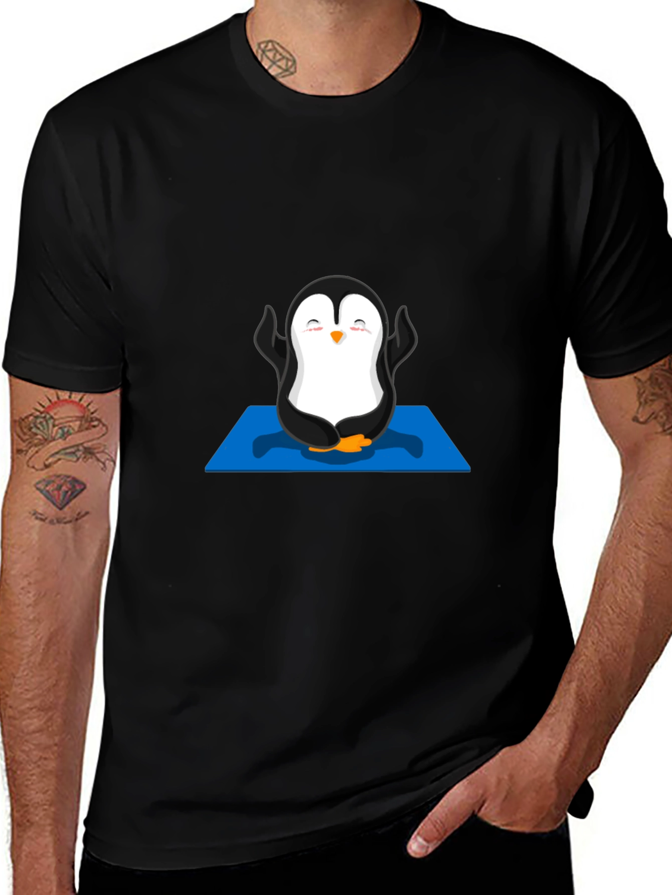 Zen Penguin Black T-Shirt