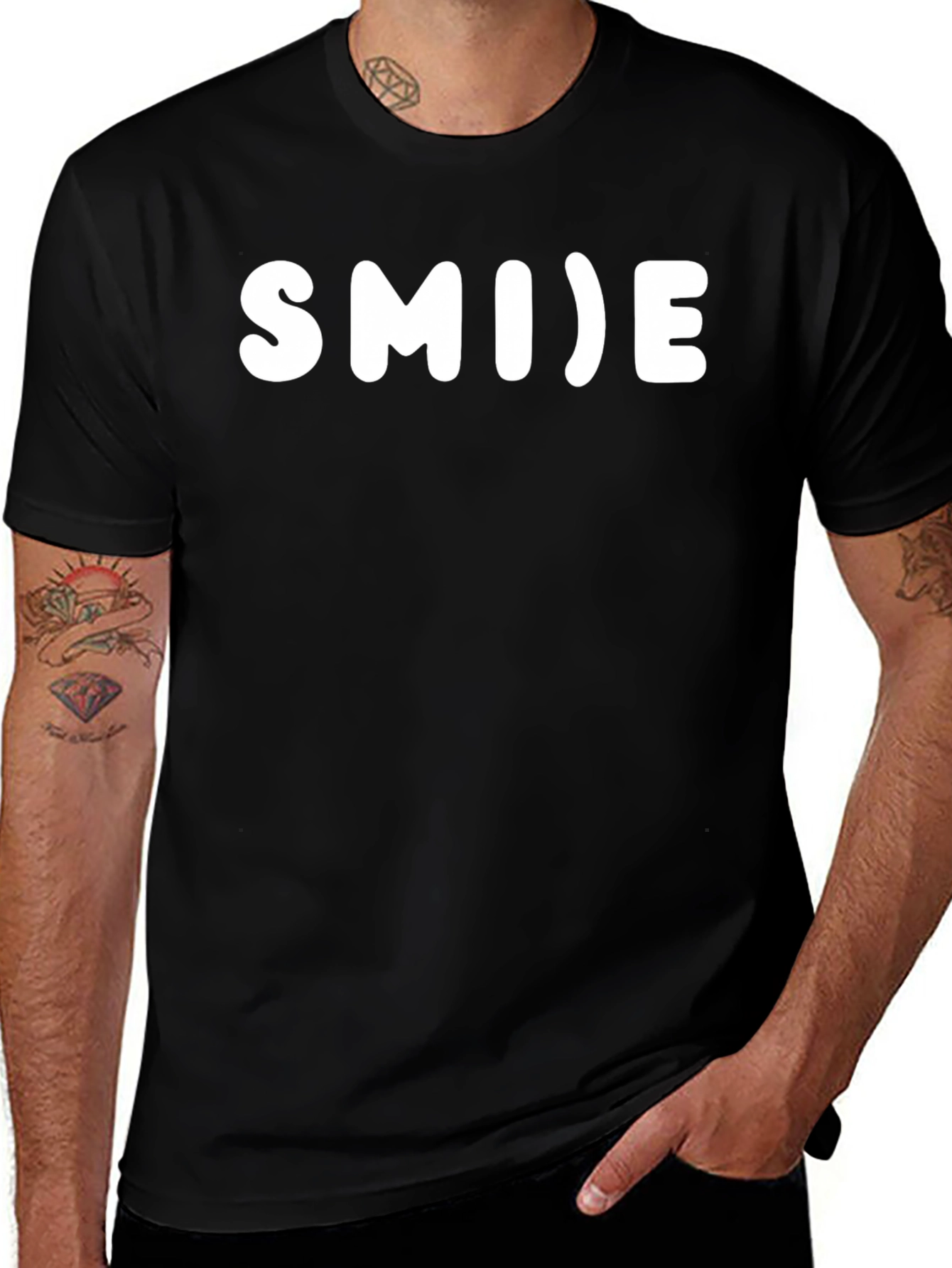Smile Graphic Black T-Shirt