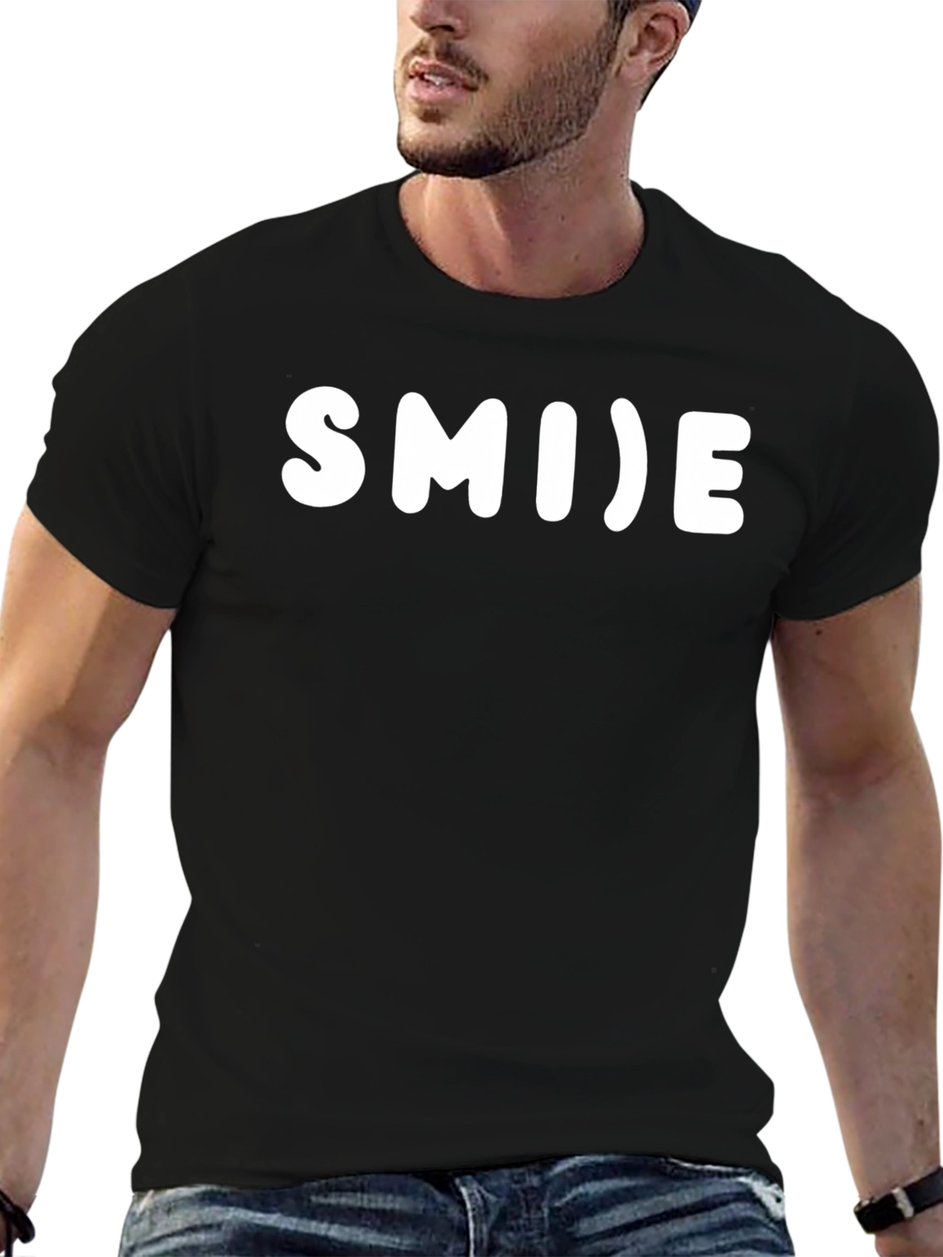 Smile Graphic Black T-Shirt