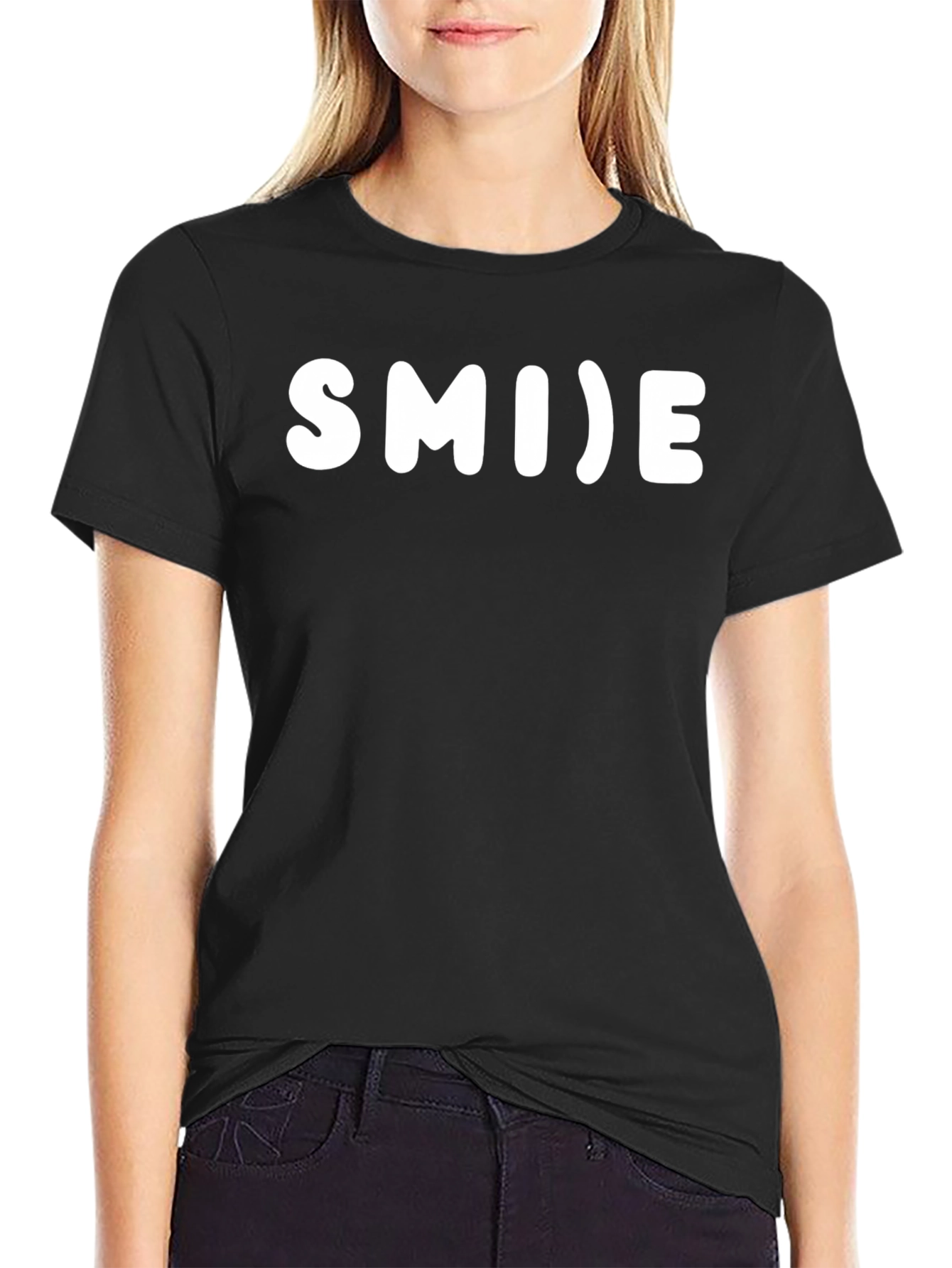 Smile Graphic Black T-Shirt