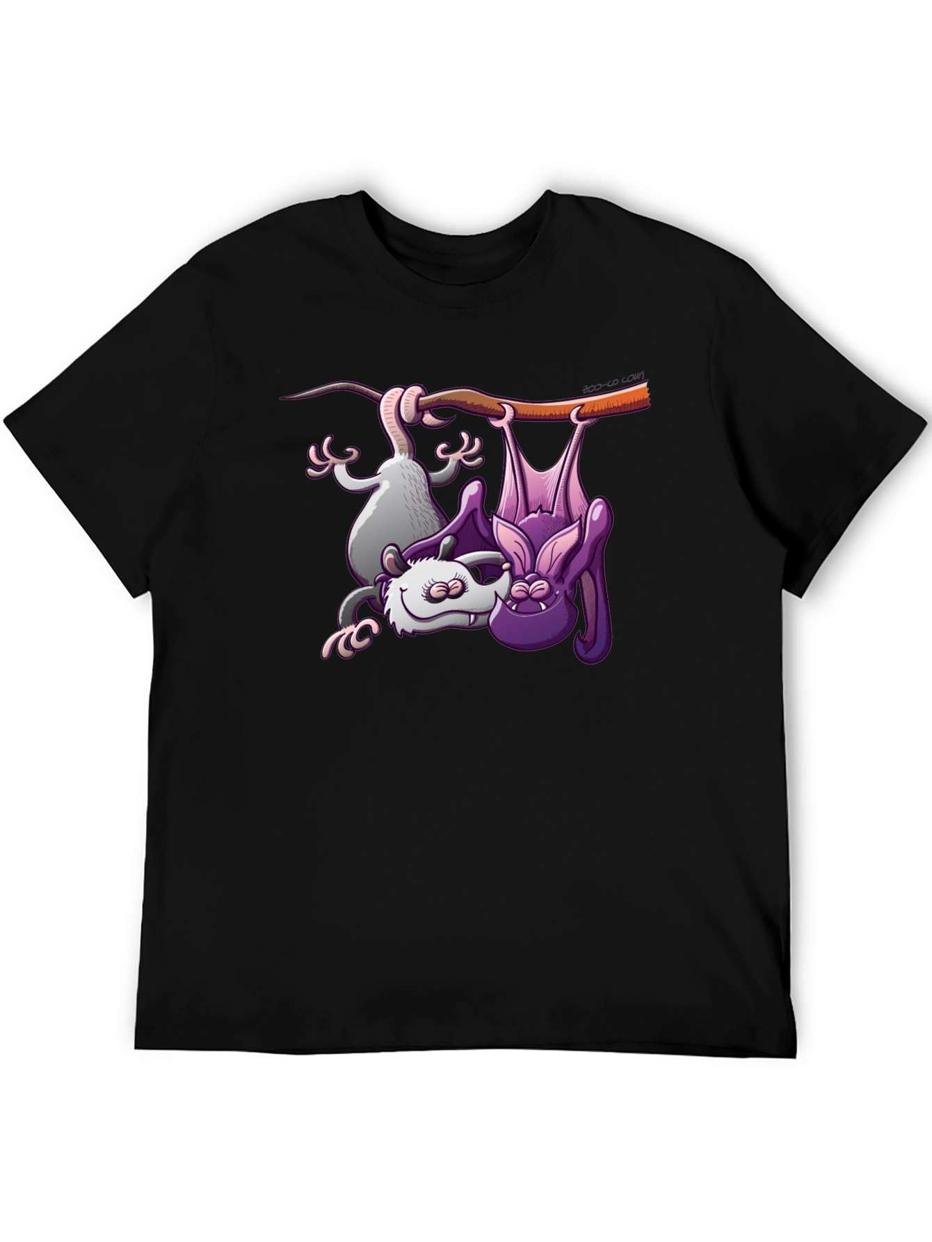 Bat & Opossum Tee - Funny Animal Cartoon Shirt