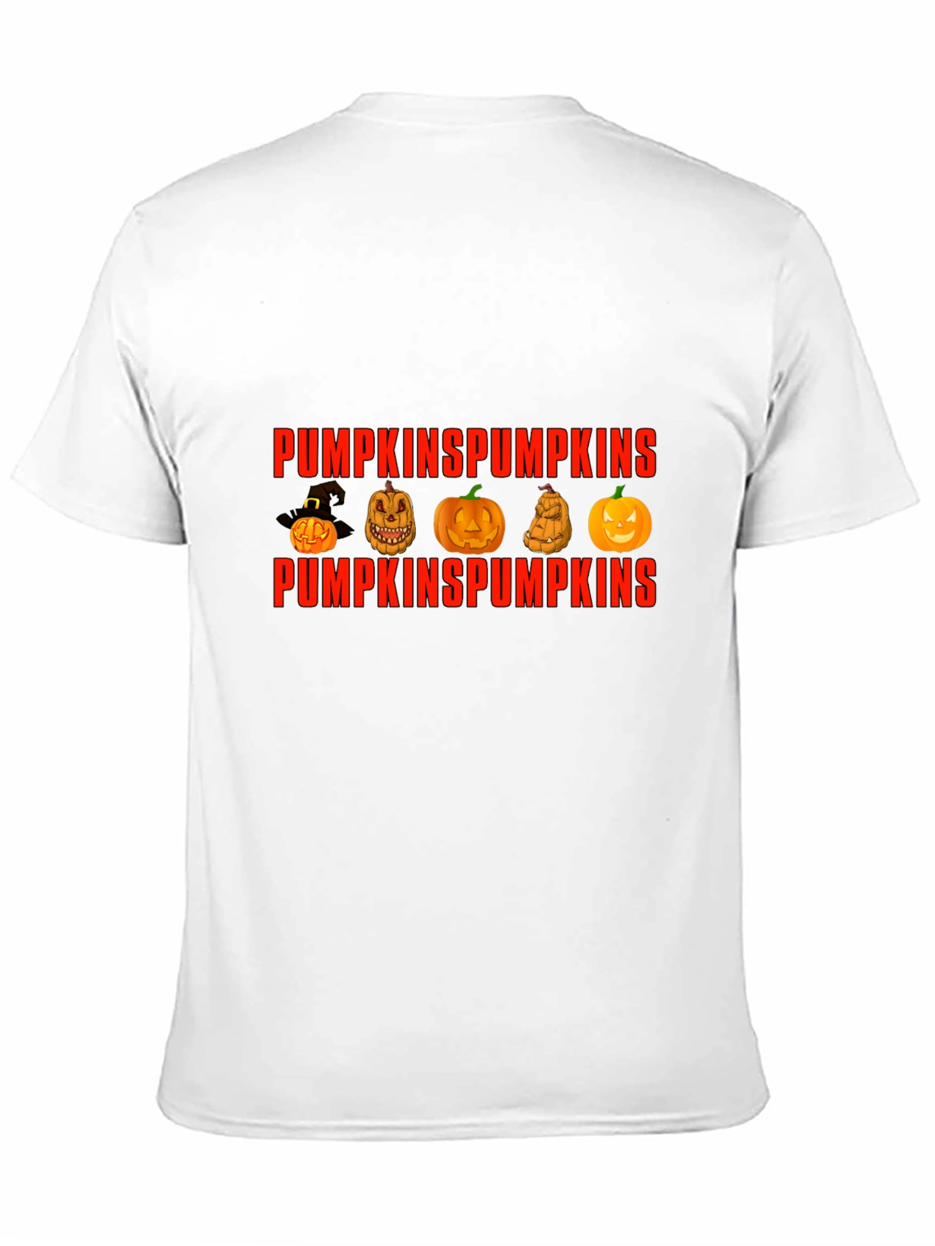 Pumpkin Design Crew Neck T-Shirt