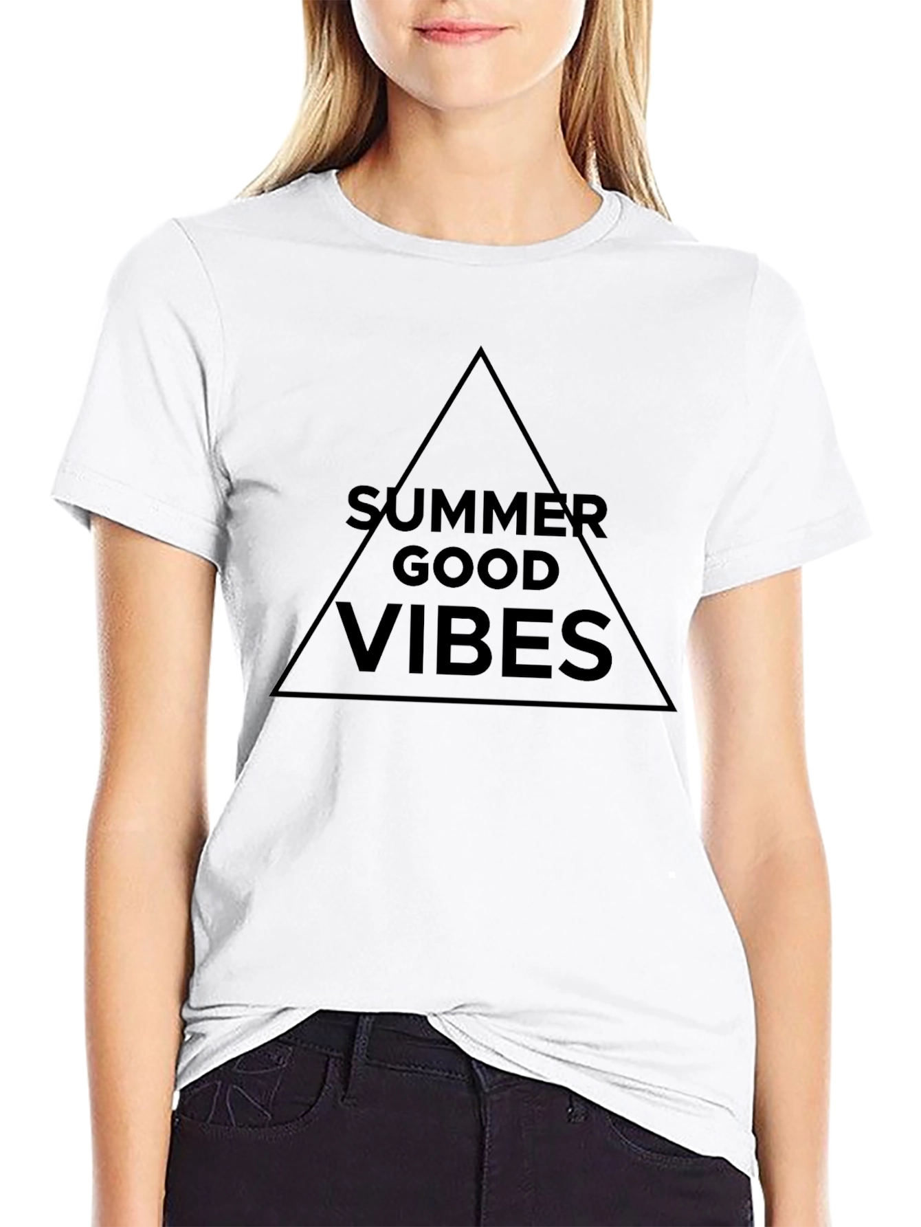 Summer Good Vibes Black Graphic Tee