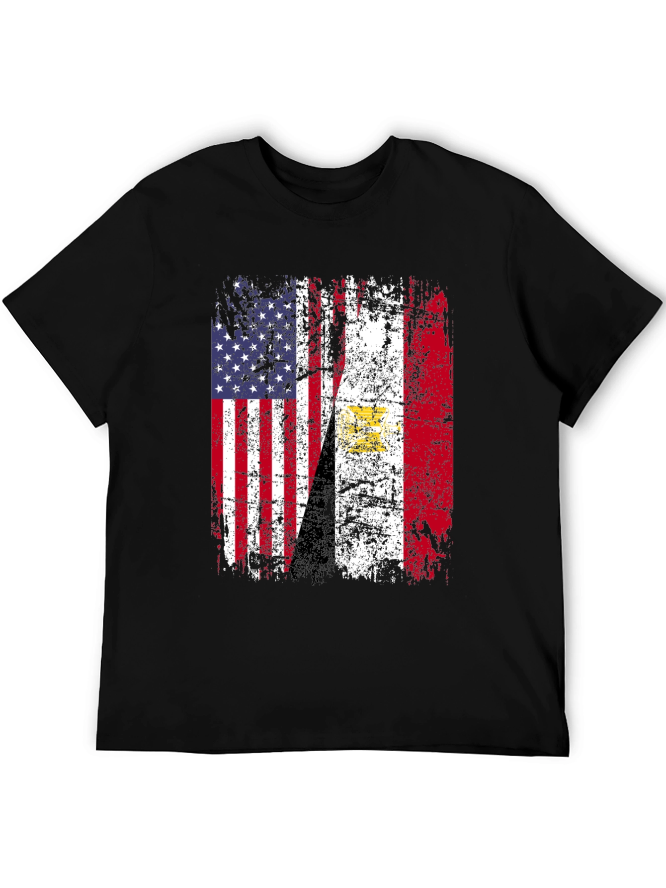Distressed USA Egypt Flag T-Shirt