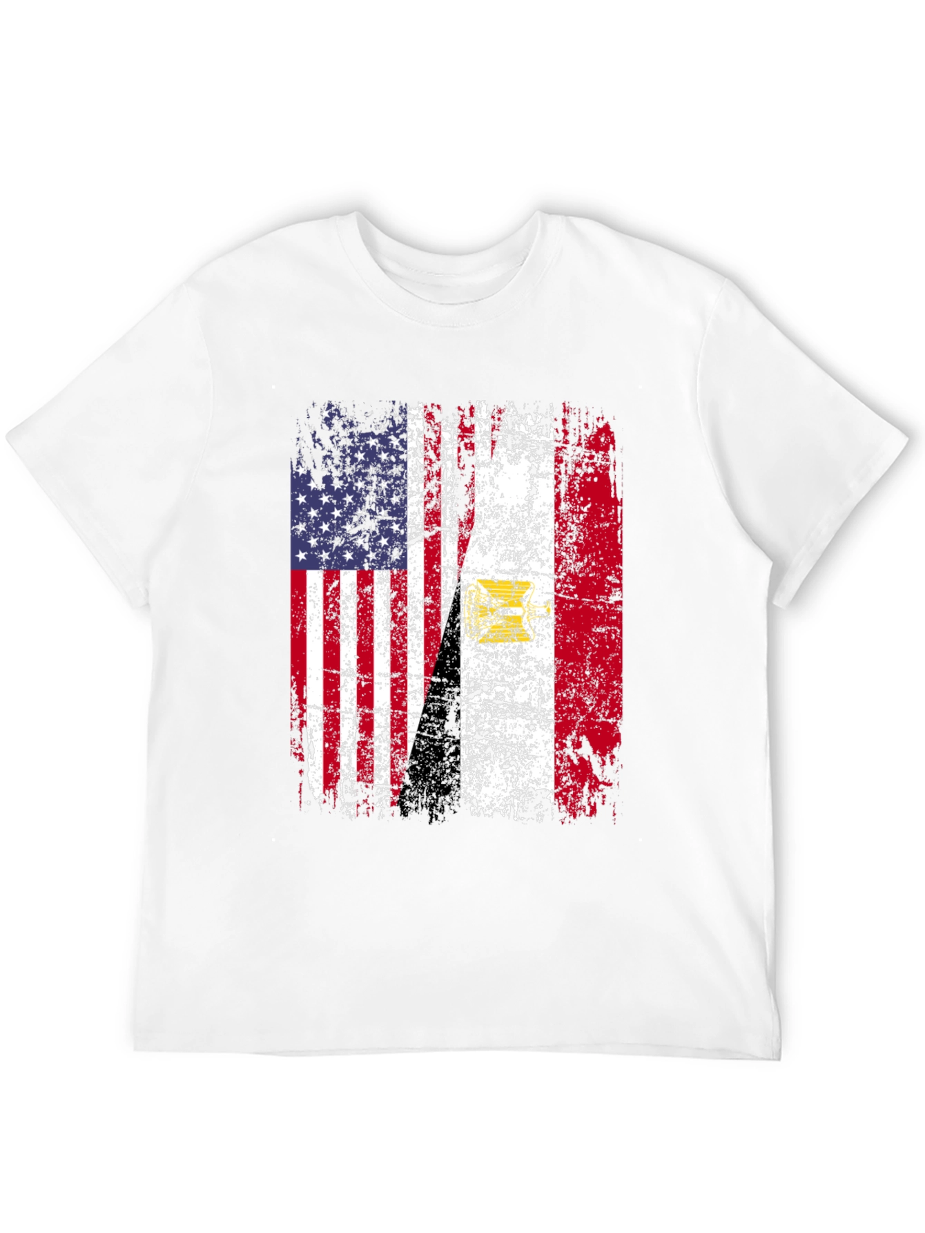 Distressed USA Egypt Flag T-Shirt