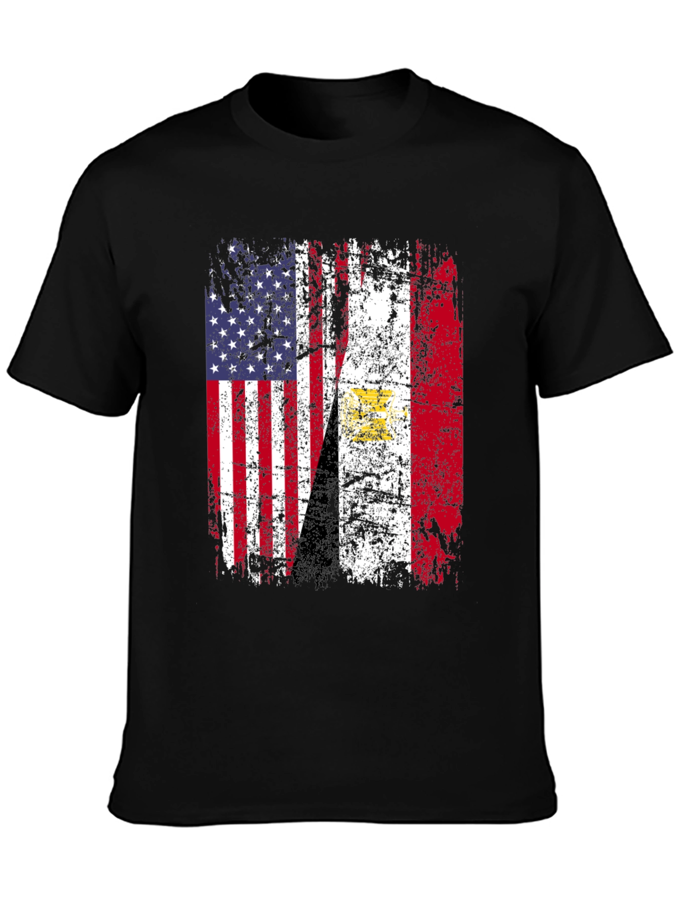 Distressed USA Egypt Flag T-Shirt