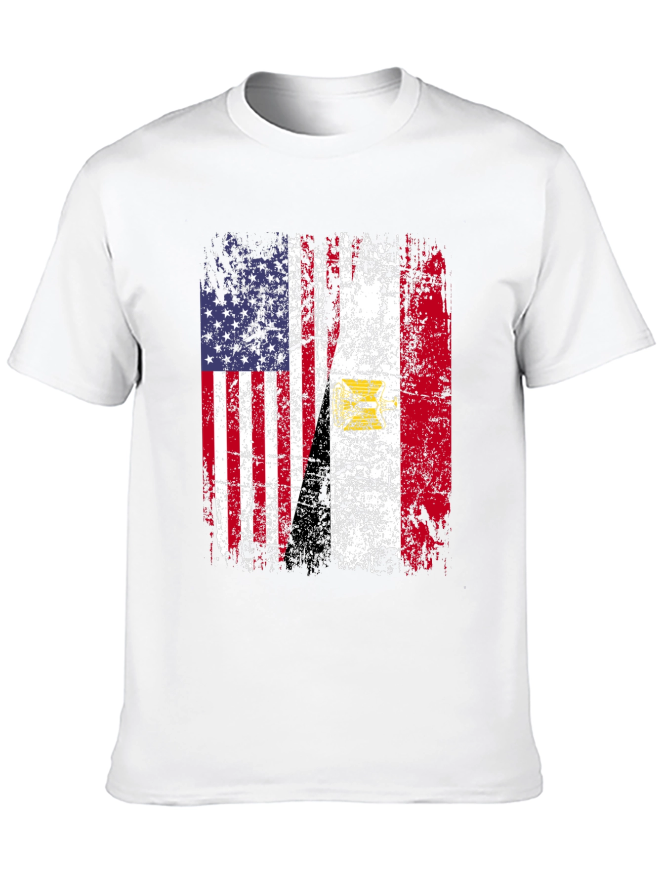 Distressed USA Egypt Flag T-Shirt