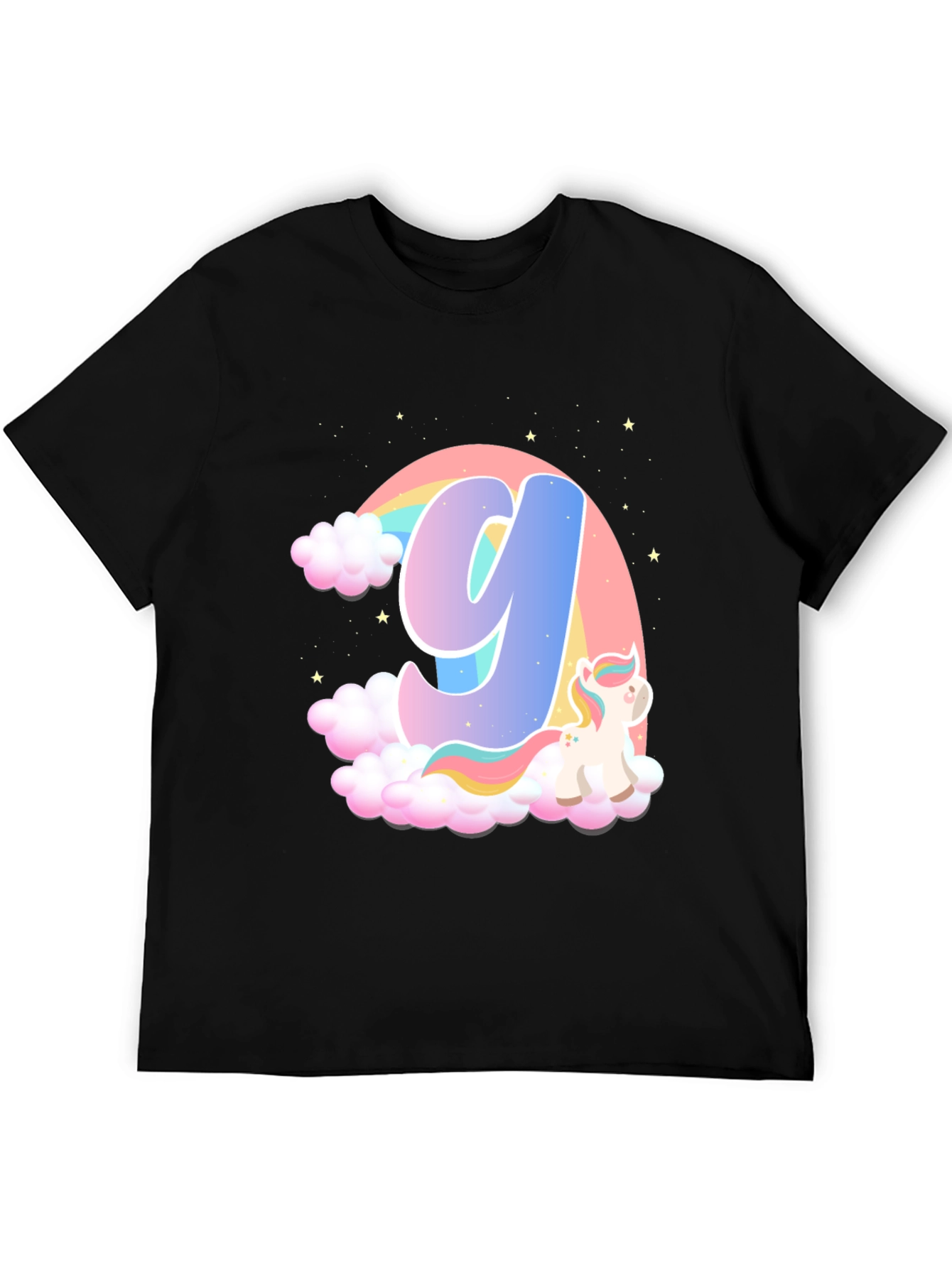 Rainbow Unicorn Letter Y T-Shirt