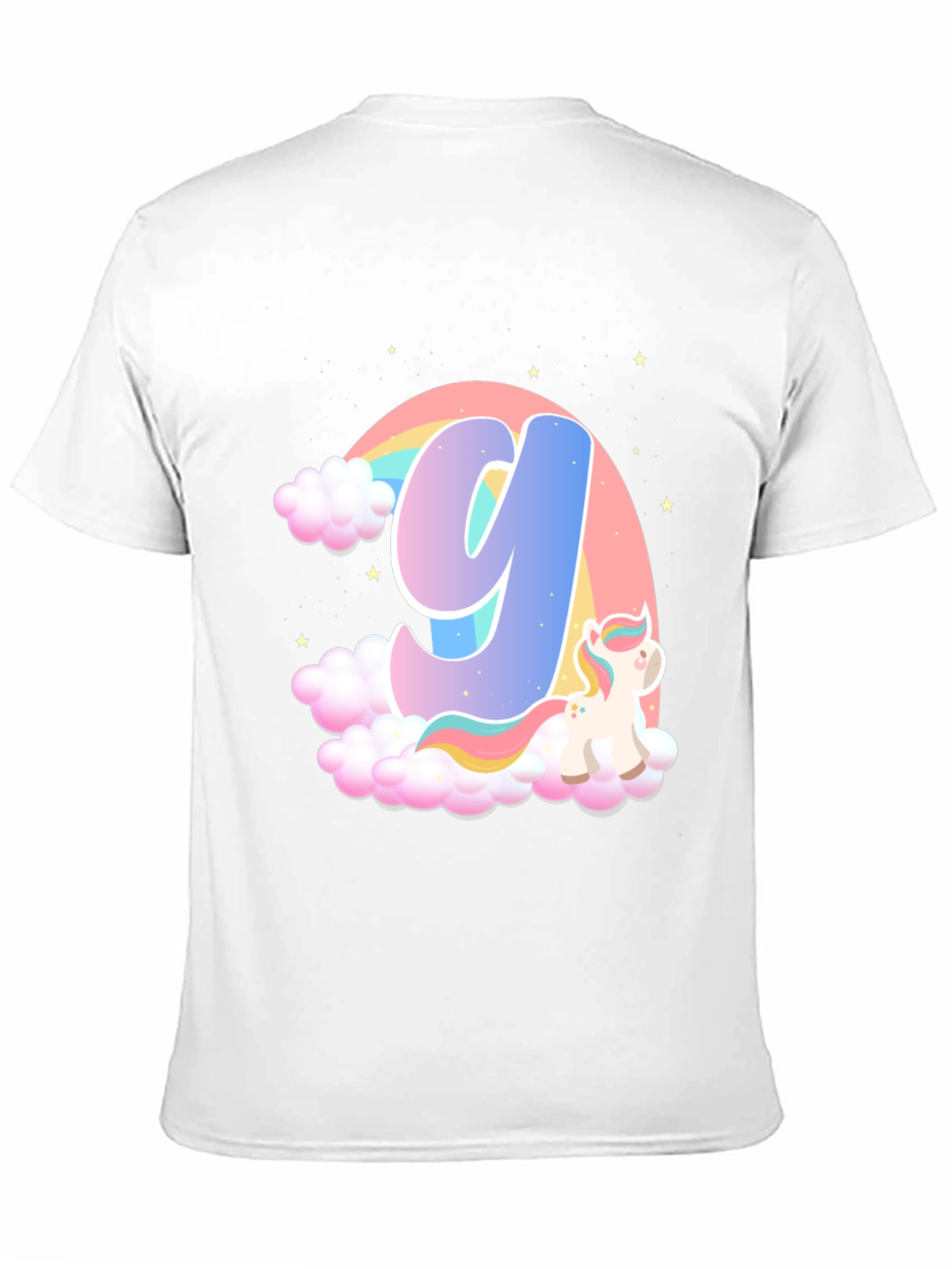 Rainbow Unicorn Letter Y T-Shirt