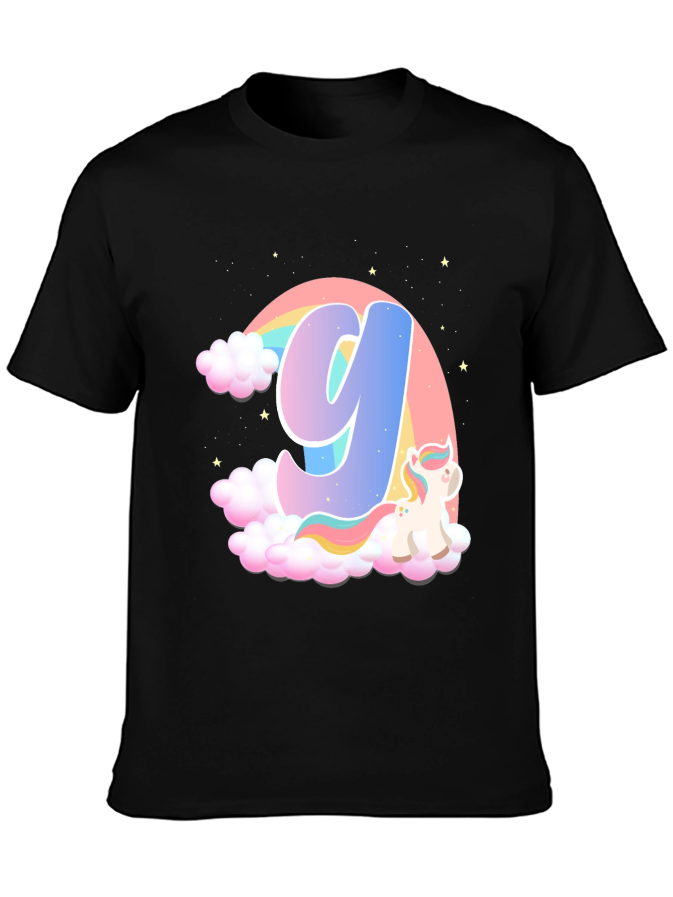 Rainbow Unicorn Letter Y T-Shirt