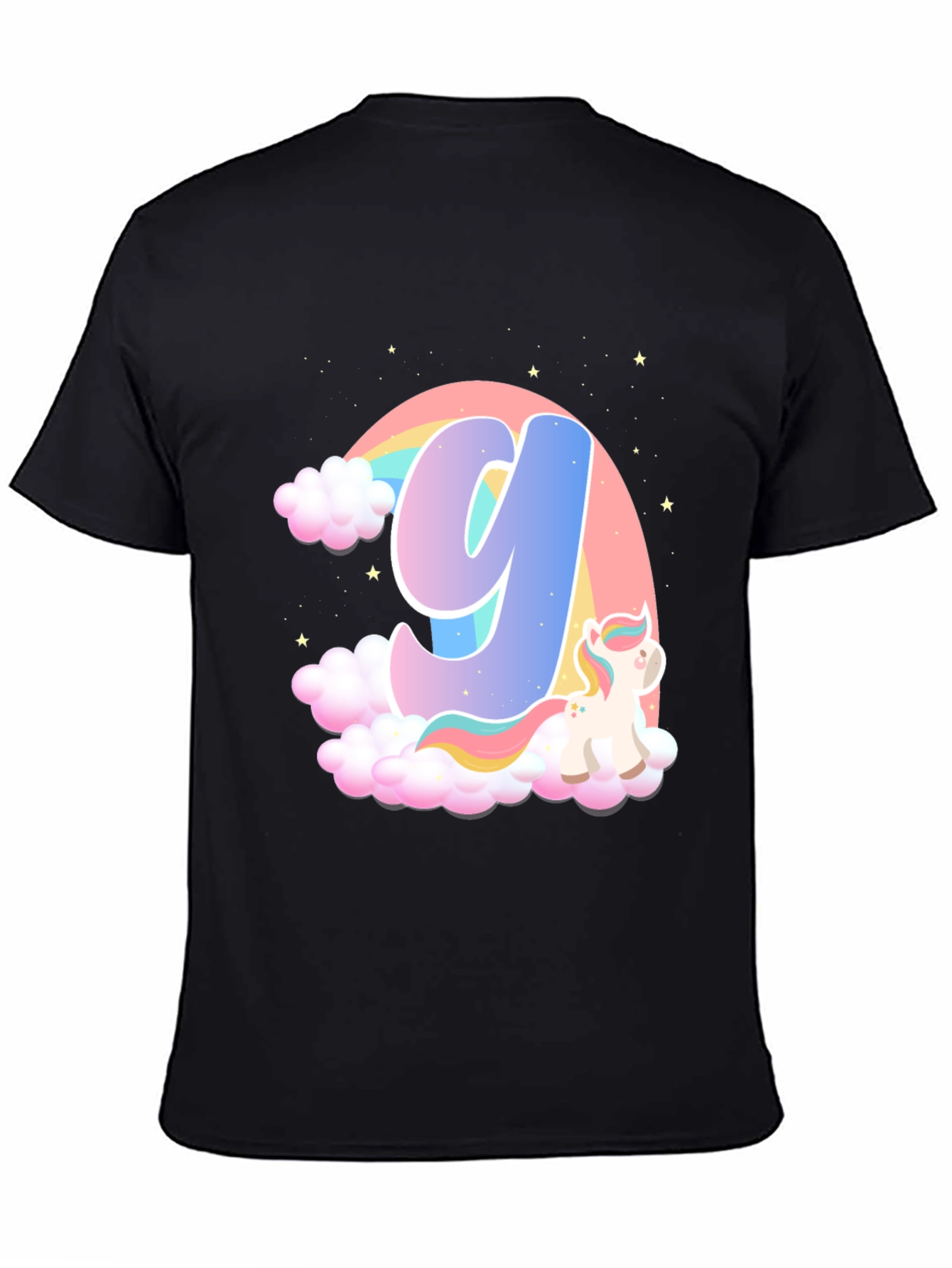 Rainbow Unicorn Letter Y T-Shirt