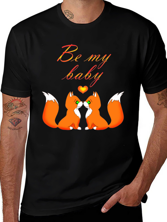 Be My Baby Foxes T-Shirt Cute Valentines Shirt