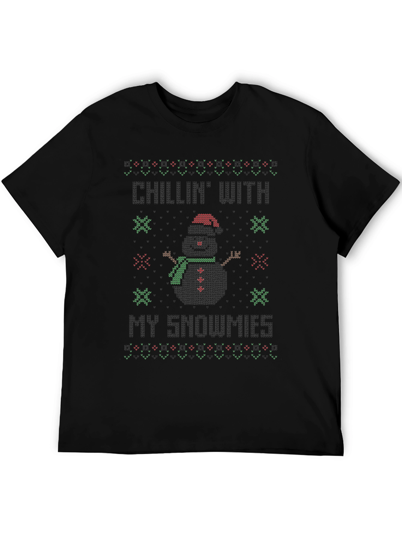 Chillin With My Snowmies Ugly Christmas Sweater Style T-Shirt