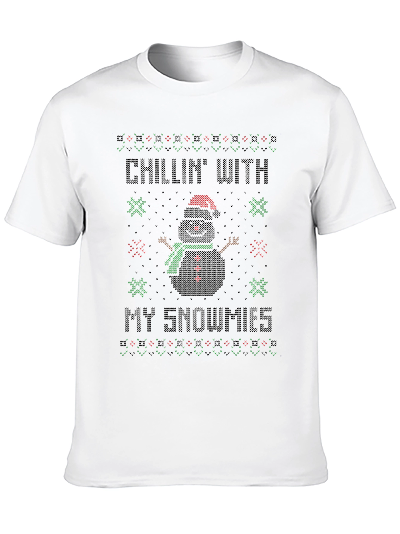 Chillin With My Snowmies Ugly Christmas Sweater Style T-Shirt