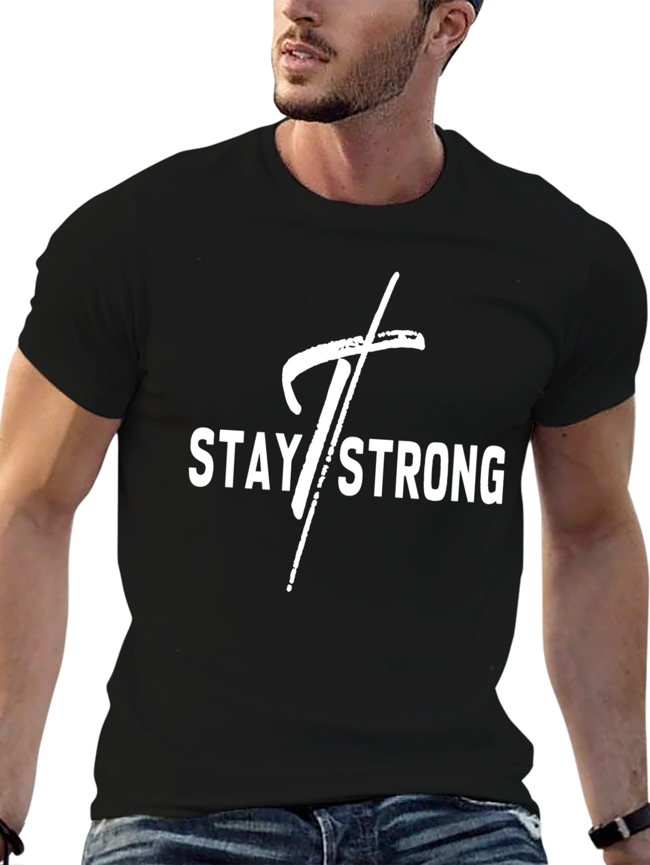Stay Strong Graphic Tee - Black T-Shirt