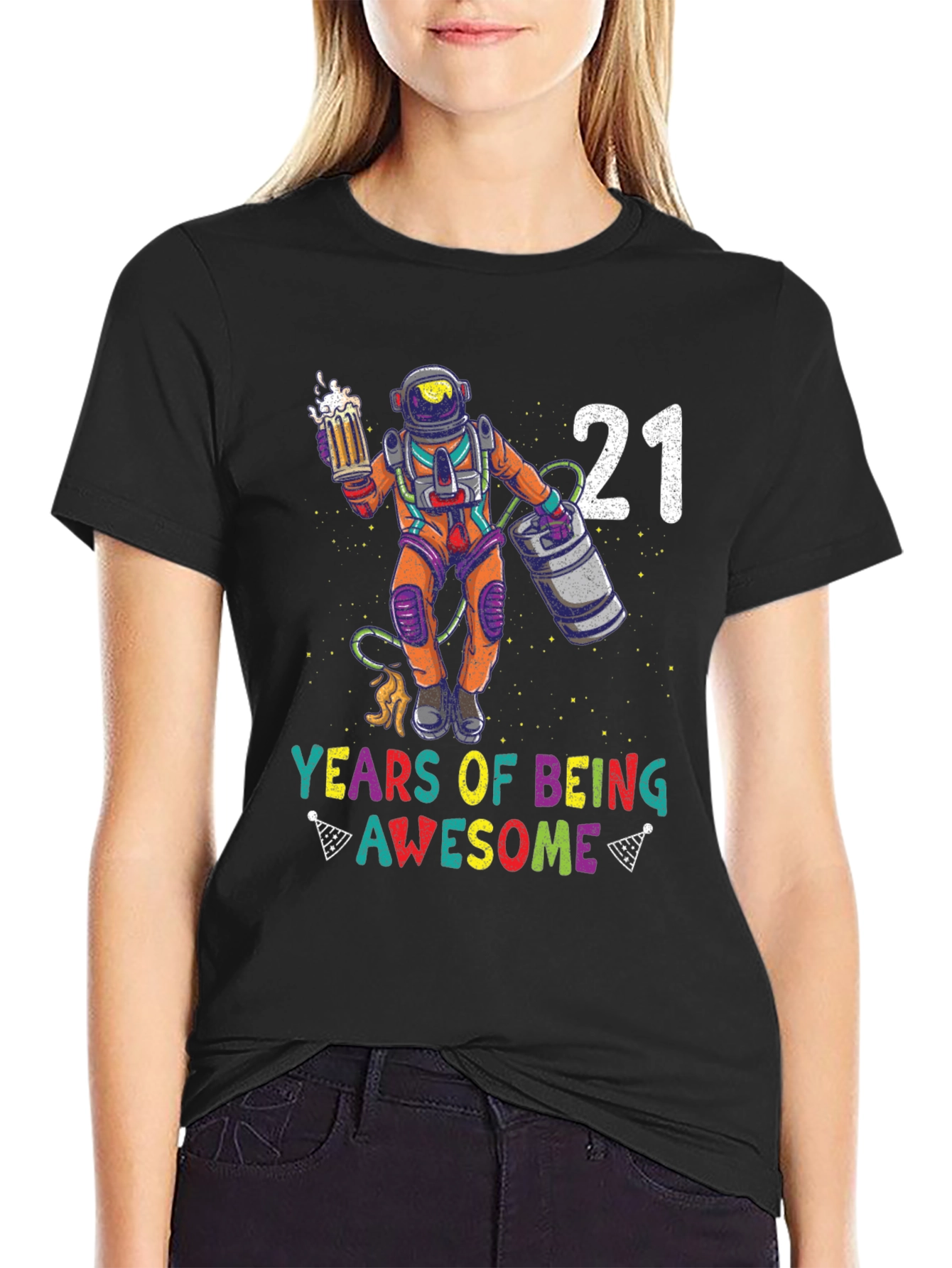 21 Years of Being Awesome Astronaut Graphic Tee