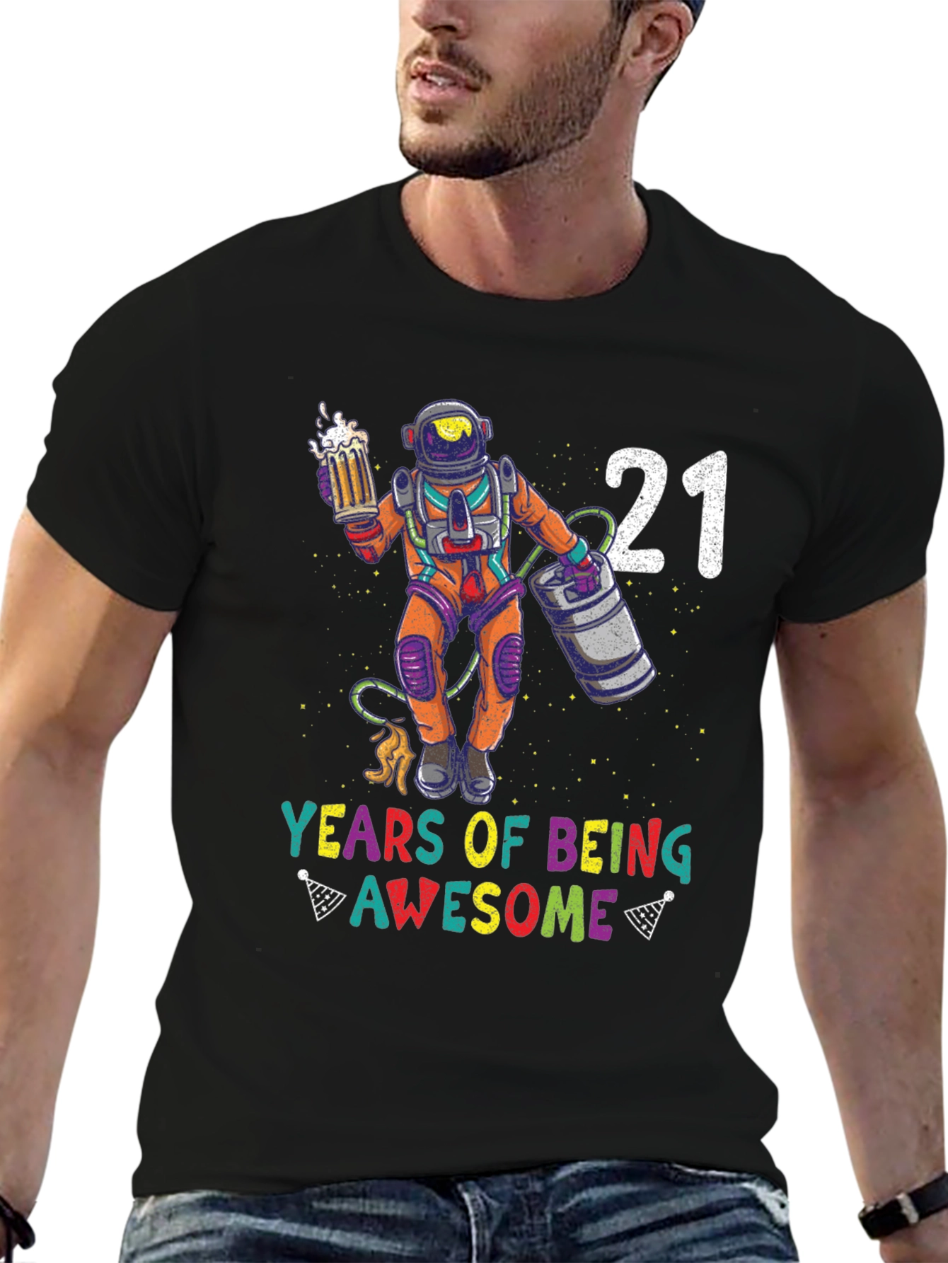 21 Years of Being Awesome Astronaut Graphic Tee