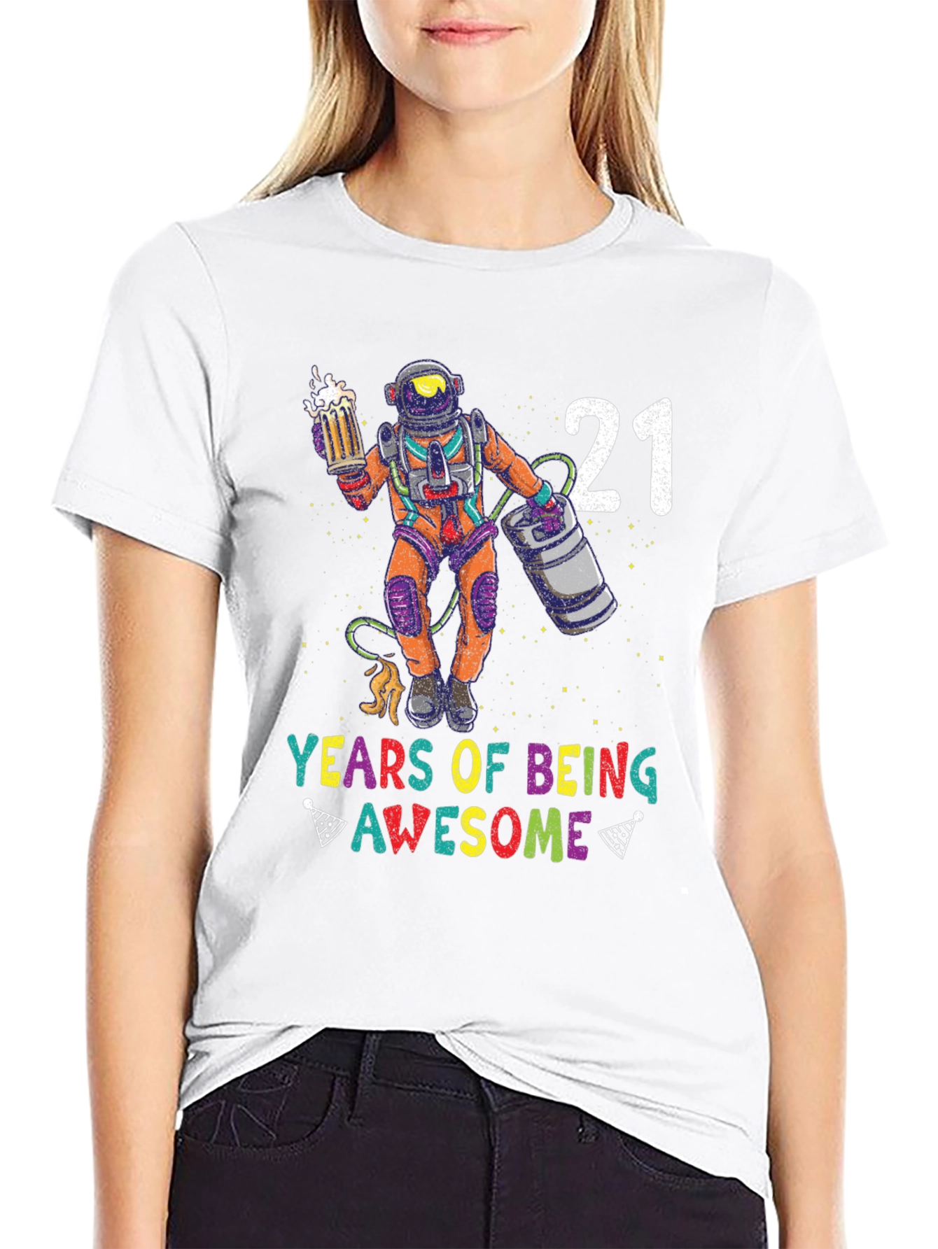 21 Years of Being Awesome Astronaut Graphic Tee