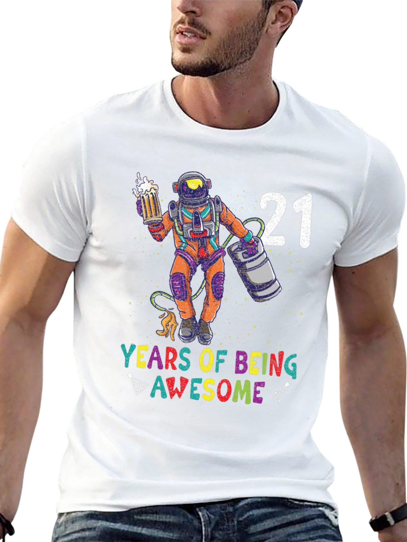 21 Years of Being Awesome Astronaut Graphic Tee