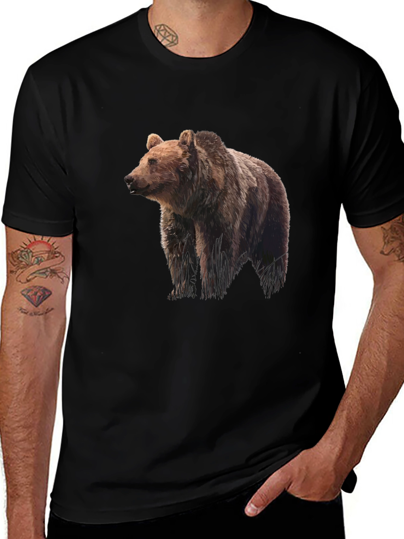 Bear Graphic Print T-Shirt