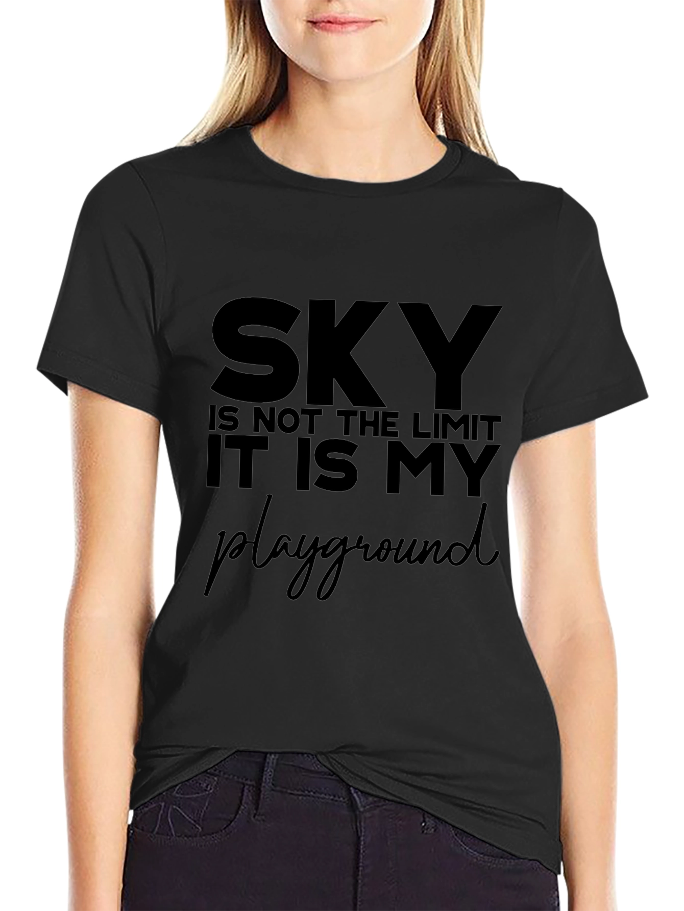 Sky Is My Playground Graphic Tee - Black