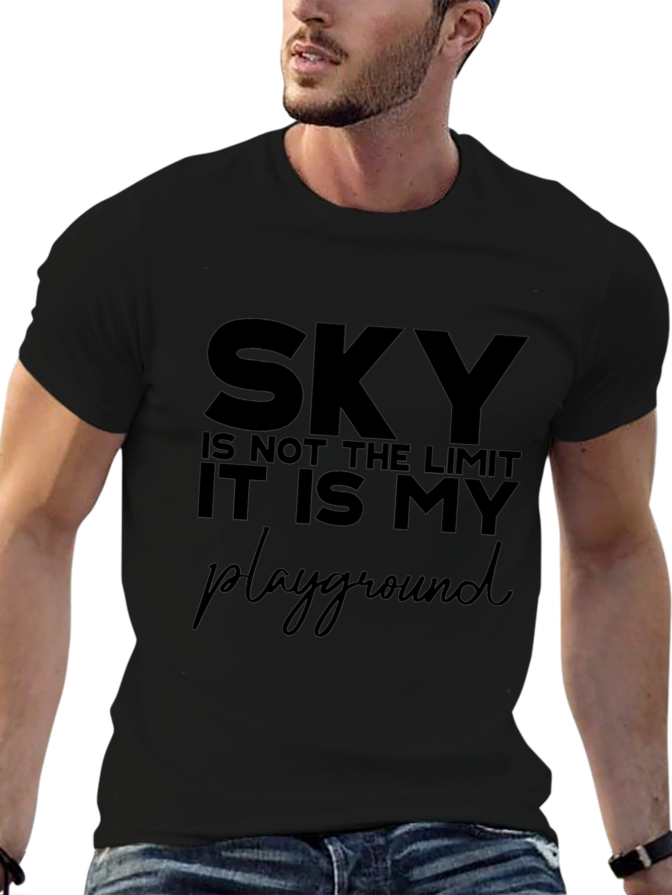 Sky Is My Playground Graphic Tee - Black