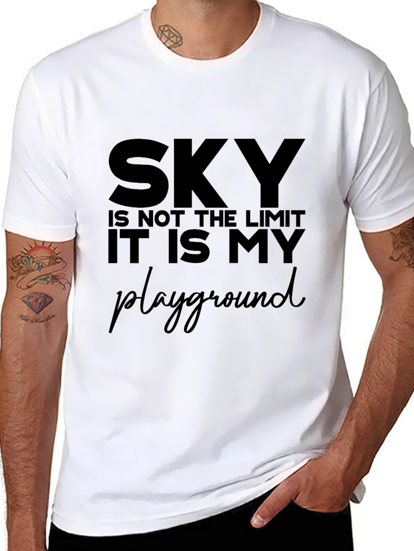 Sky Is My Playground Graphic Tee - Black